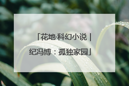 花地·科幻小说｜纪冯博：孤独家园