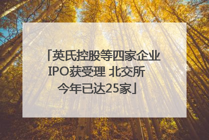 英氏控股等四家企业IPO获受理 北交所今年已达25家