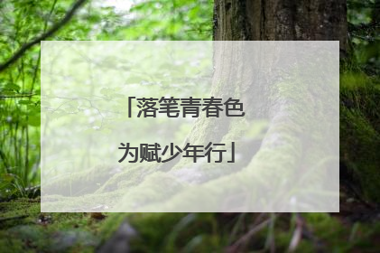 落笔青春色 为赋少年行