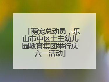 萌宠总动员，乐山市中区土主幼儿园教育集团举行庆六一活动