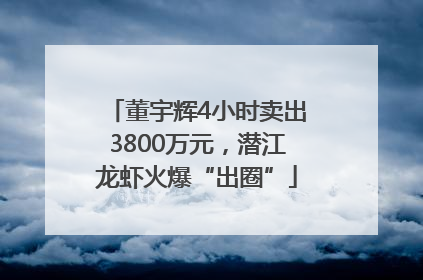 董宇辉4小时卖出3800万元，潜江龙虾火爆“出圈”