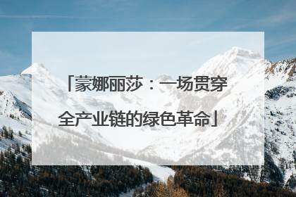 蒙娜丽莎：一场贯穿全产业链的绿色革命