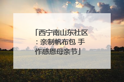 西宁南山东社区：亲制帆布包 手作感恩母亲节