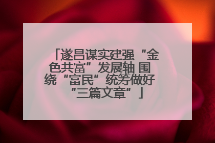 遂昌谋实建强“金色共富”发展轴 围绕“富民”统筹做好“三篇文章”