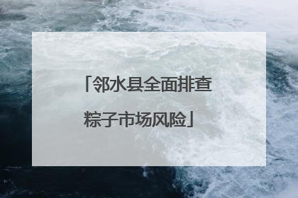 邻水县全面排查粽子市场风险