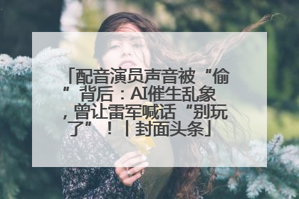 配音演员声音被“偷”背后：AI催生乱象，曾让雷军喊话“别玩了”！丨封面头条