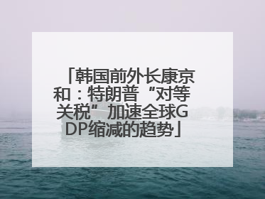 韩国前外长康京和：特朗普“对等关税”加速全球GDP缩减的趋势