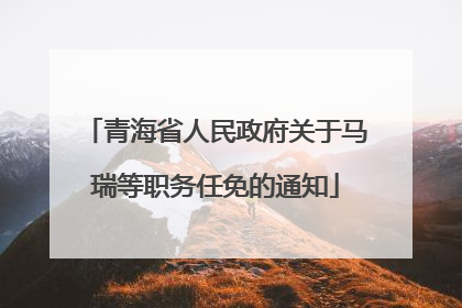 青海省人民政府关于马瑞等职务任免的通知