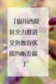 银川西夏区全力推进义务教育优质均衡发展