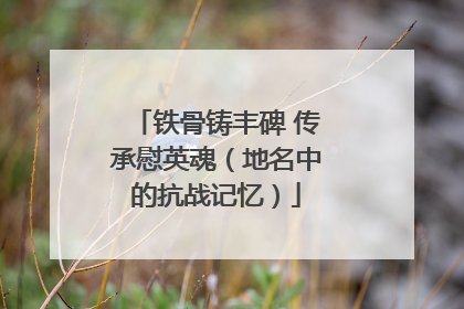 铁骨铸丰碑 传承慰英魂（地名中的抗战记忆）