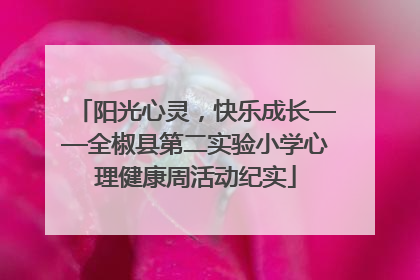 阳光心灵，快乐成长——全椒县第二实验小学心理健康周活动纪实