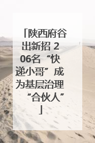 陕西府谷出新招 206名“快递小哥”成为基层治理“合伙人”