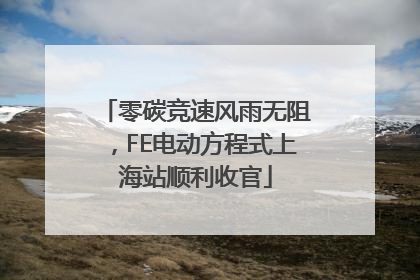 零碳竞速风雨无阻，FE电动方程式上海站顺利收官