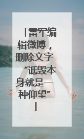 雷军编辑微博，删除文字“诋毁本身就是一种仰望”