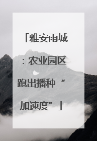 雅安雨城：农业园区跑出播种“加速度”