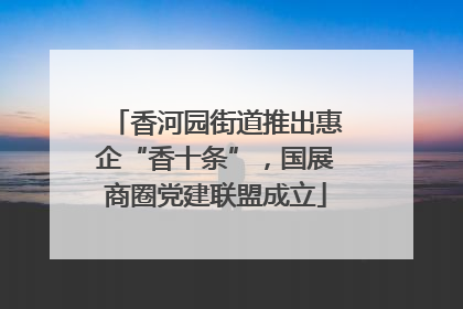 香河园街道推出惠企“香十条”，国展商圈党建联盟成立