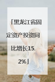 黑龙江省固定资产投资同比增长15.2%