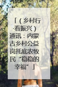 （乡村行·看振兴）通讯：内蒙古乡村公益岗托底农牧民“稳稳的幸福”