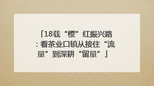 18载“樱”红振兴路：看茶业口镇从接住“流量”到深耕“留量”