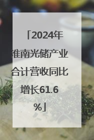 2024年淮南光储产业合计营收同比增长61.6%