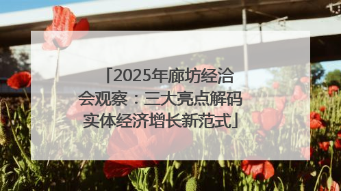 2025年廊坊经洽会观察：三大亮点解码实体经济增长新范式