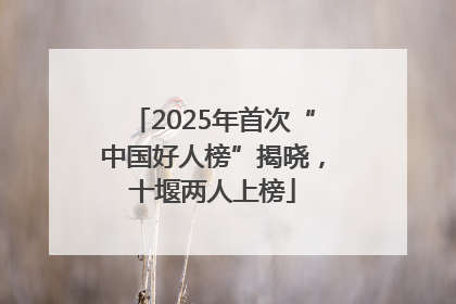 2025年首次“中国好人榜”揭晓，十堰两人上榜