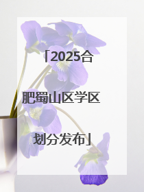 2025合肥蜀山区学区划分发布