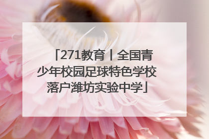 271教育丨全国青少年校园足球特色学校落户潍坊实验中学