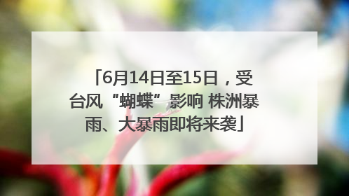 6月14日至15日，受台风“蝴蝶”影响 株洲暴雨、大暴雨即将来袭