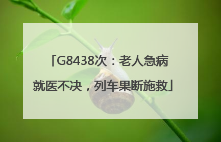 G8438次：老人急病就医不决，列车果断施救