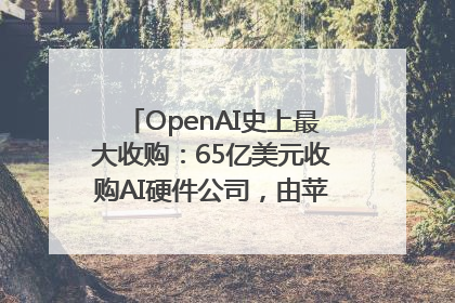 OpenAI史上最大收购：65亿美元收购AI硬件公司，由苹果前设计总监创办
